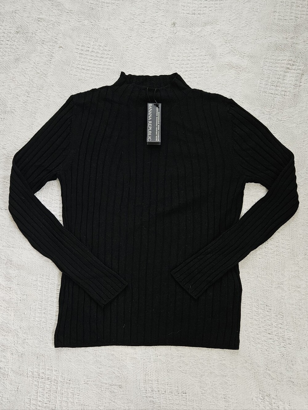 NWT Banana Republic Merino Wool Ribbed Long Sleeve Sweater Lightweight Womens M